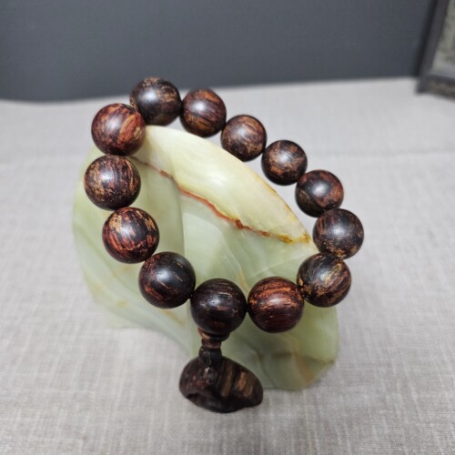 海南降真香级品手串18mm沉水高密含黄金甲夹层味道香醇配坠收藏款