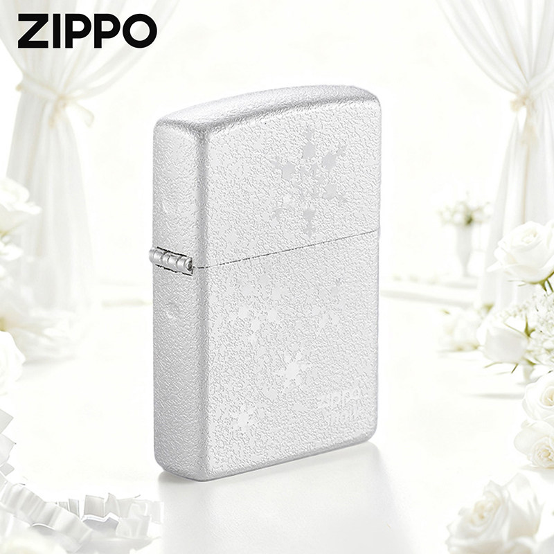 zippo官方旗舰 雪花镀银防风煤油打火机正品送男友高颜值生日礼物