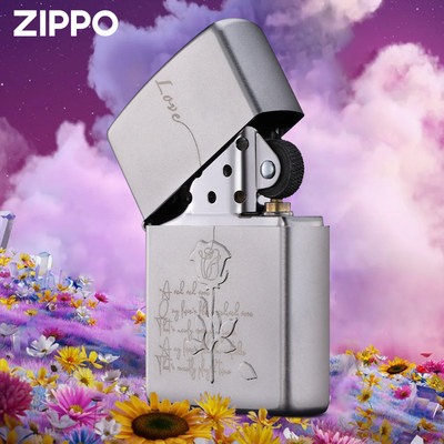 Zippo正品打火机玫瑰恋曲