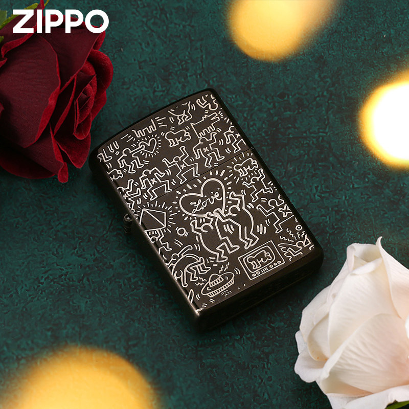 Zippo官网正版打火机 恋爱ing黑耀冰 芝宝原装正品送男友送礼礼物