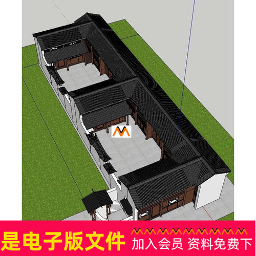 A141云南腾冲古建筑和顺弯楼子传统民居三进三房一照壁庭院SU模型