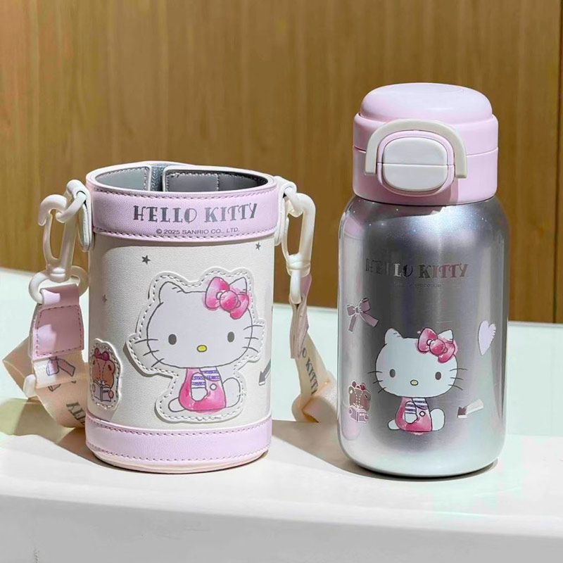 杯具熊绽放双饮保温杯HelloKitty凯蒂猫小学生儿童上学高颜值水壶