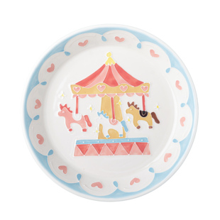 手工绘画旋转木马系列餐盘#不熬夜陶瓷工作室#BUAOYE