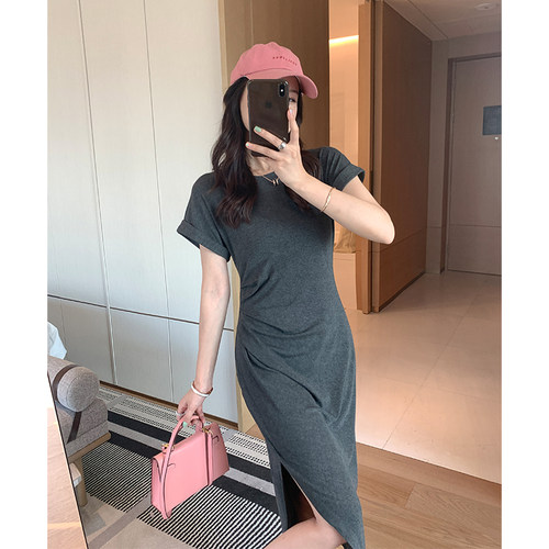 小心机休闲短袖T连衣裙