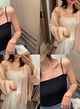 6月FL款~小吊带背心针织女内搭外穿白色心机修身打底