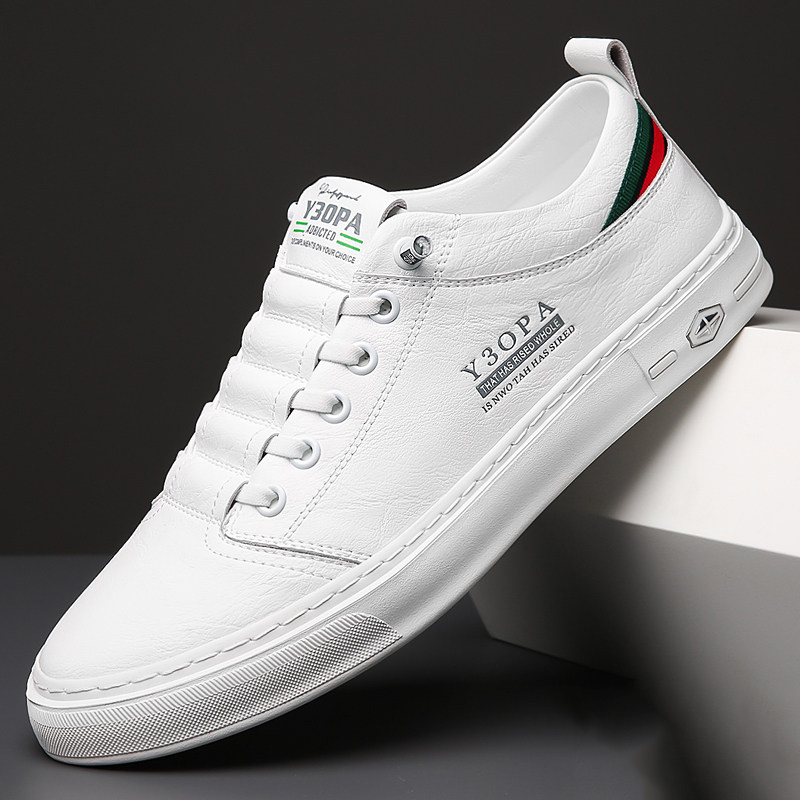 皮鞋男2024春季新款正品男士板鞋运动休闲鞋真皮潮流百搭小白鞋