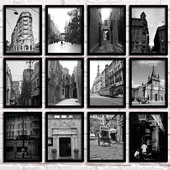 老上海装 饰画怀旧街景挂画有框画黑白建筑照片墙画酒店餐厅壁画框