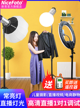 NiceFoto耐思LED2000BIII室内LED摄影灯视频儿童淘宝直播球形补光