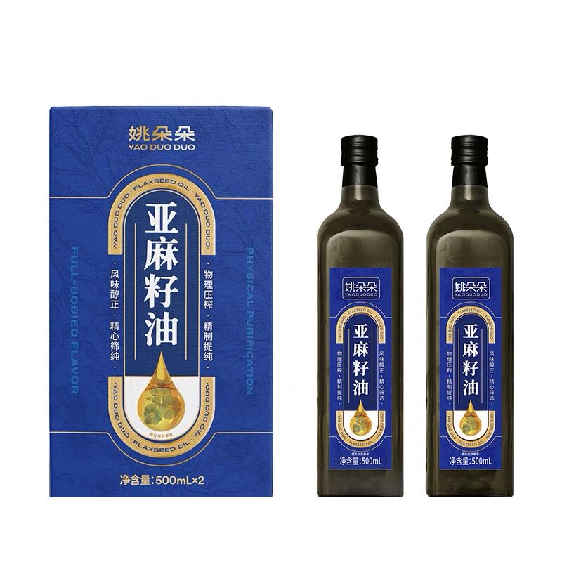 冷榨送礼佳品一级亚麻籽油姚朵朵