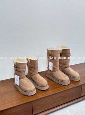 DKVID 暖冬匕备 9-19 皮毛一体长筒骑士雪地靴加绒中筒棉鞋