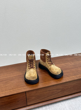DKVID Hemp boots 大黄靴 做旧擦色厚底绒面大头马丁靴