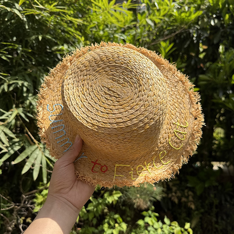 儿童草帽小男孩大帽檐帽子防晒遮阳太阳夏季薄款海边沙滩女孩夏天