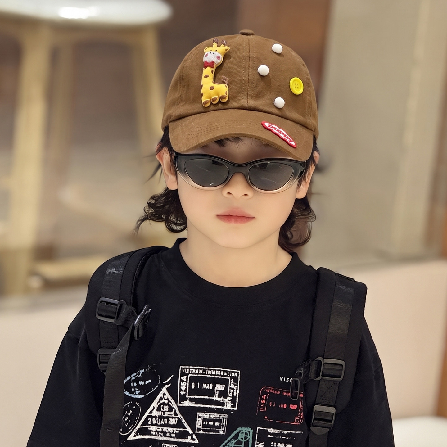 儿童棒球帽子鸭舌中大女孩女款2026新款小动物男孩秋季秋款冬秋天图片