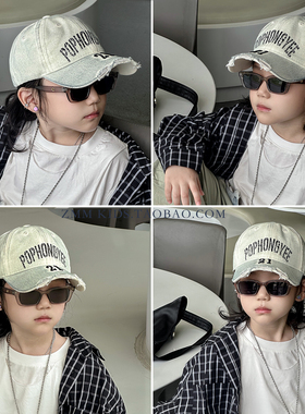 儿童棒球帽子男孩宝小痞帅气炸街鸭舌潮流韩版街舞春季春秋春款夏