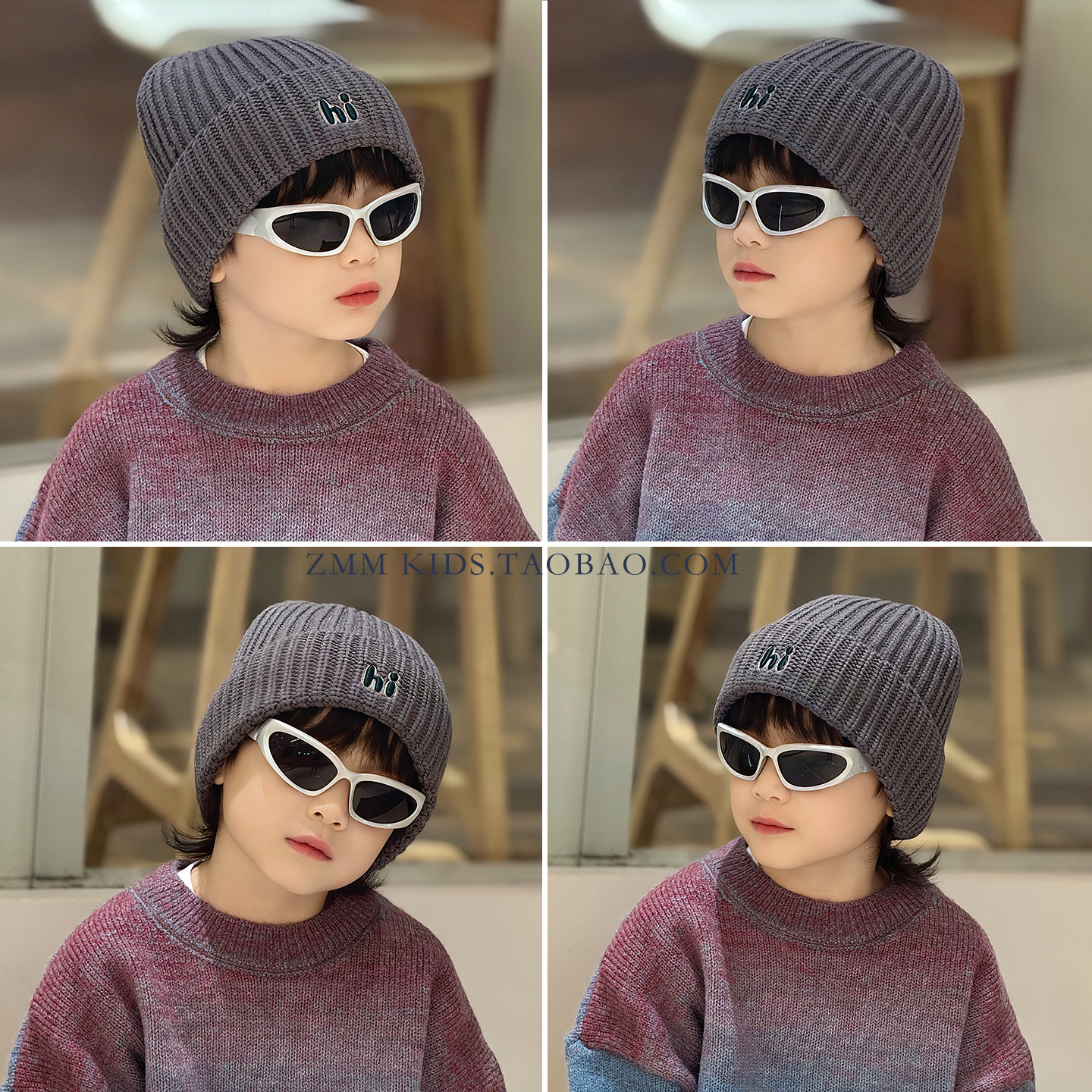 儿童毛线冷帽子针织2025新款秋冬季小男孩宝痞帅气炸街潮街舞冬天