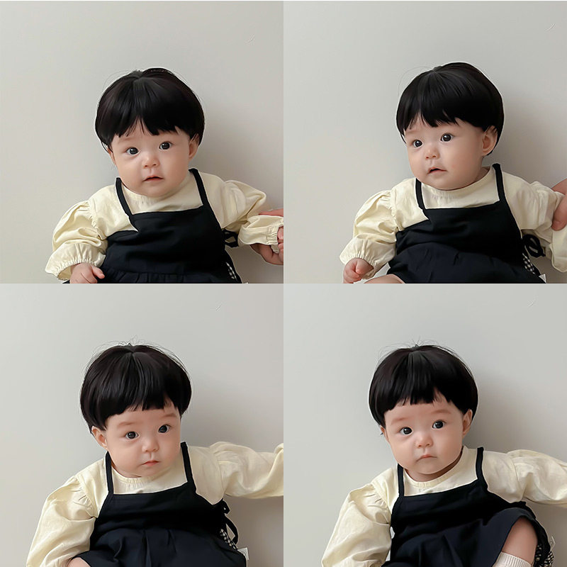 一周岁婴儿假发小月龄发套头饰幼儿宝宝头发帽子儿童秋季薄款女孩
