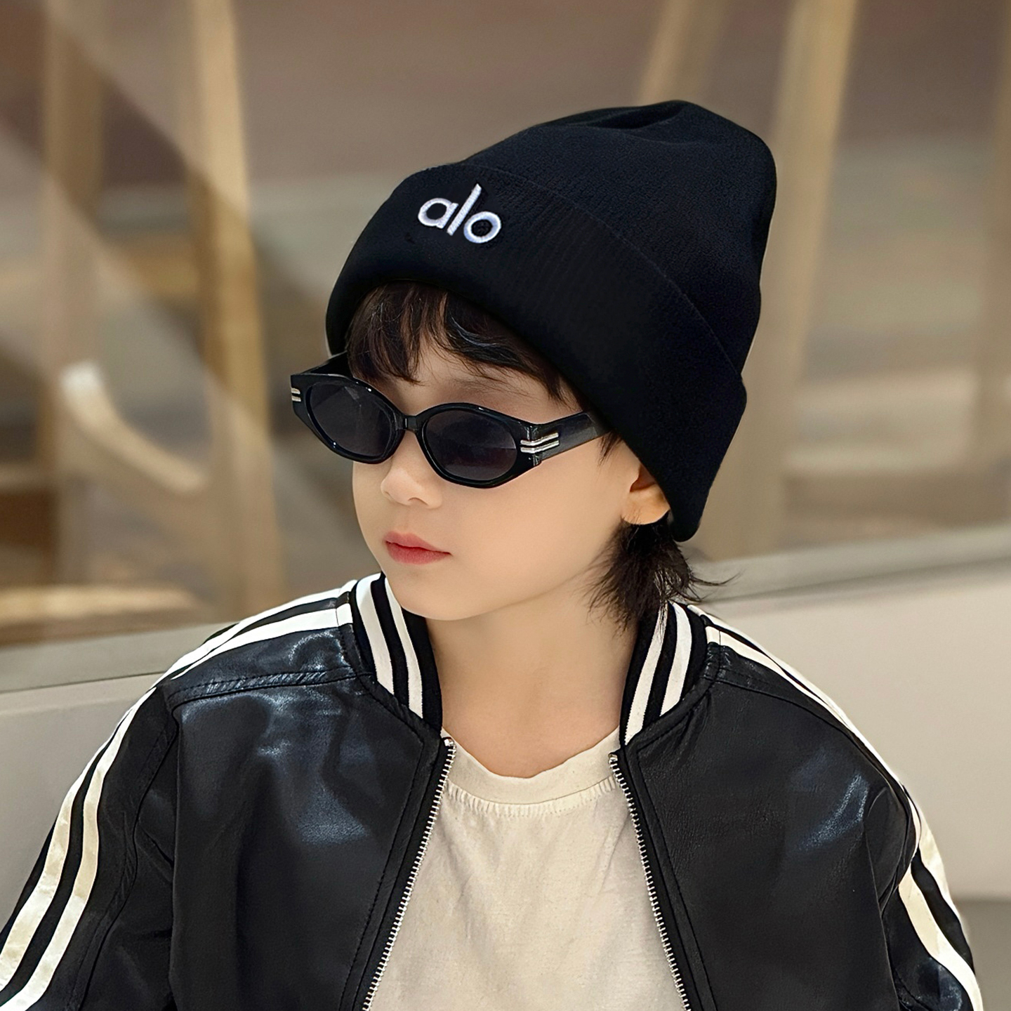 儿童毛线冷帽子针织2025新款秋冬季中大男孩宝小痞帅气炸街街舞酷