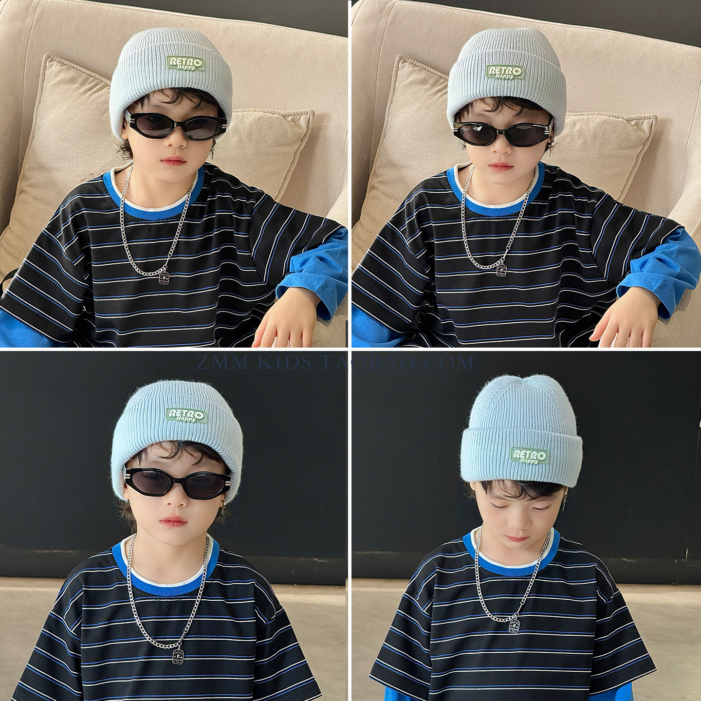 儿童毛线帽子针织冷帽2025新款大男孩宝小痞帅气炸街潮街舞秋季冬