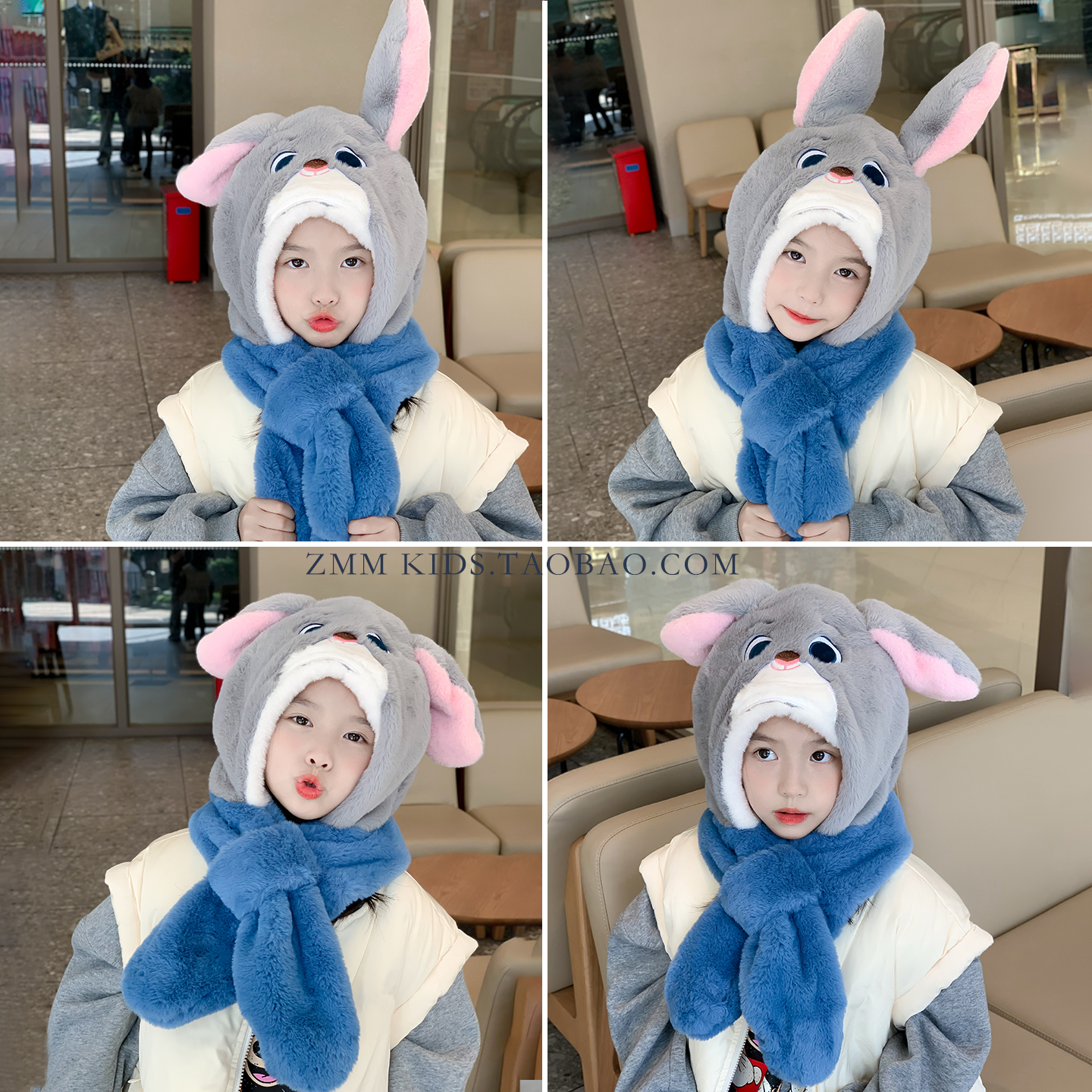 兔子帽子围巾一体朱迪警官疯狂动物城2025新款捏耳朵会动的小女孩