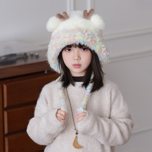 儿童帽子护耳雷锋女2025新款冬季中大女孩小洋气时尚冬天超好看的
