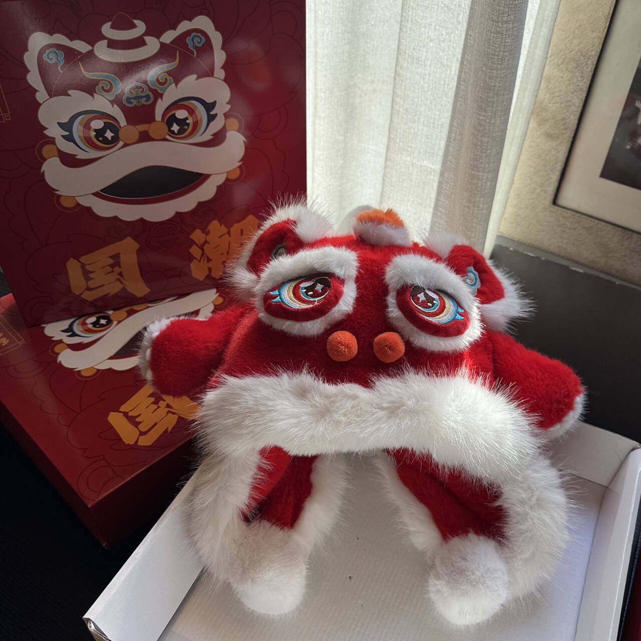 红色醒狮帽子围巾一体儿童耳朵会动的小男孩虎新年过年2026马头饰,童装/婴儿装/亲子装,帽子,淘宝优惠券,粉丝福利购,淘宝优惠卷