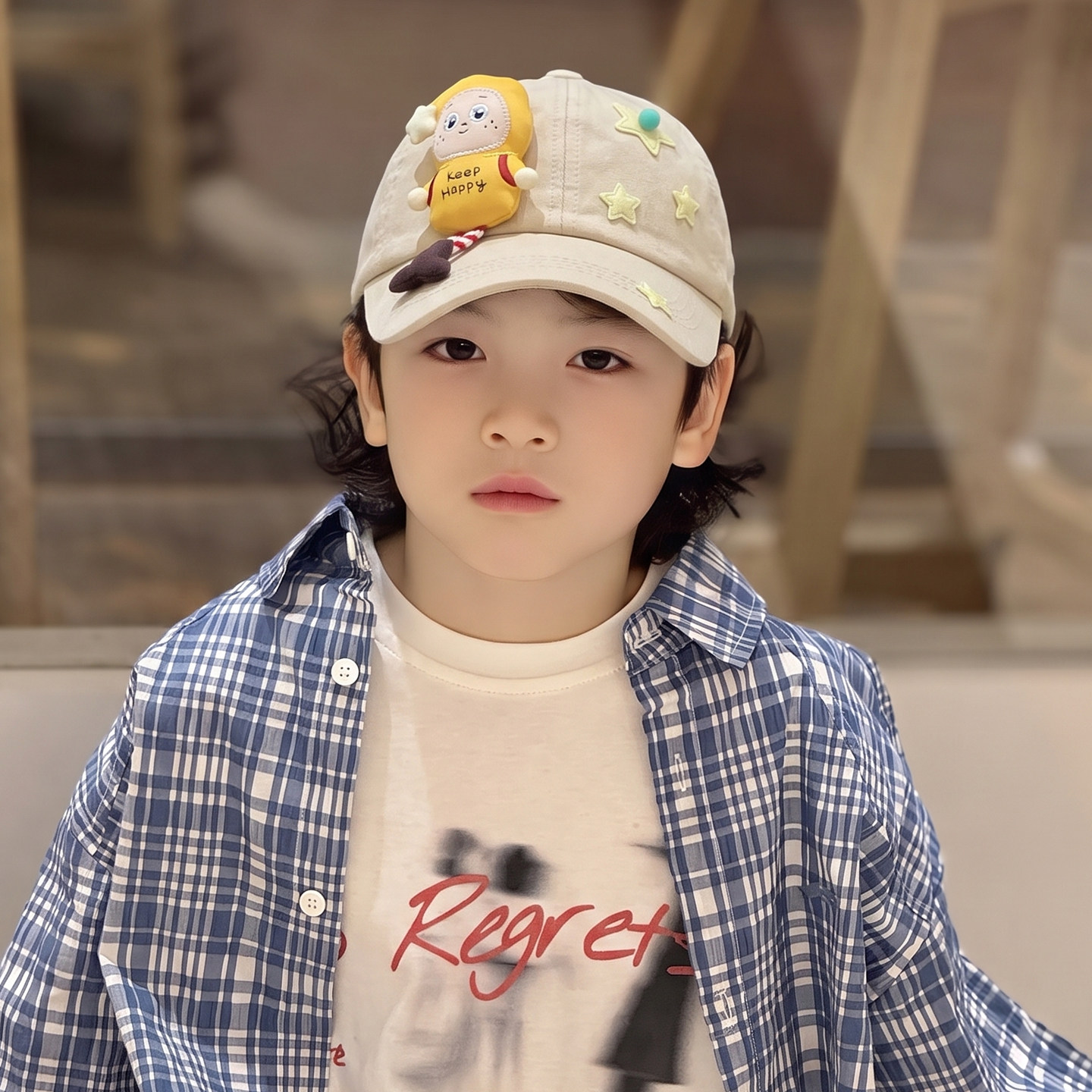 儿童棒球帽子鸭舌女孩女款2026新款小男孩可爱星星人秋季秋款秋天图片