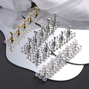 美甲练习打板底座穿戴甲碎钻珍珠展示架甲托强磁极光棋子亚克力