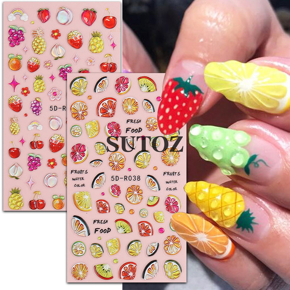 美甲贴纸立体浮雕款马卡龙水果樱桃柠檬水蜜桃可爱少女心指甲贴纸,彩妆/香水/美妆工具,美甲工具,淘宝优惠券,粉丝福利购,淘宝优惠卷