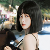 一刀切短发假发女夏季 仿全真发丝日常减龄学生波波头 自然全头套式