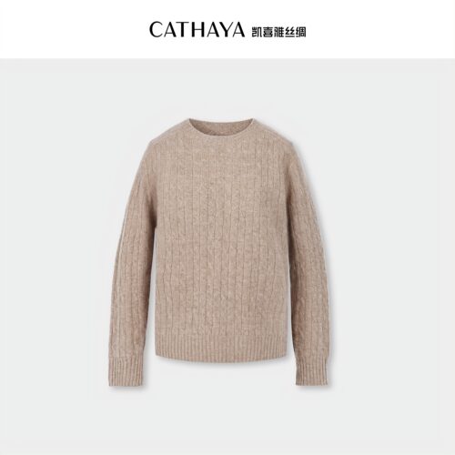 CATHAYA/凯喜雅绞花小圆领毛衣CGK2FEJN827