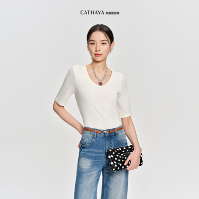 CATHAYA/凯喜雅短袖U领T恤CFK2FOJN193