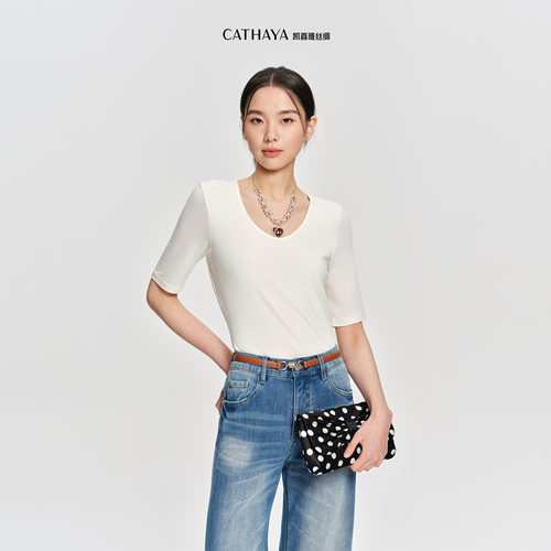 CATHAYA/凯喜雅短袖U领T恤CFK2FOJN193