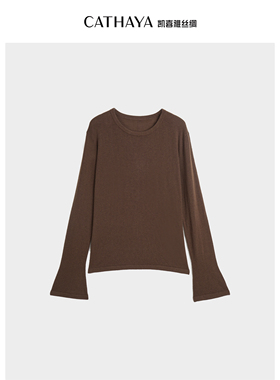 ~CATHAYA/凯喜雅【调色盘】丝羊绒混纺喇叭袖针织衫 RJK2FEJM592