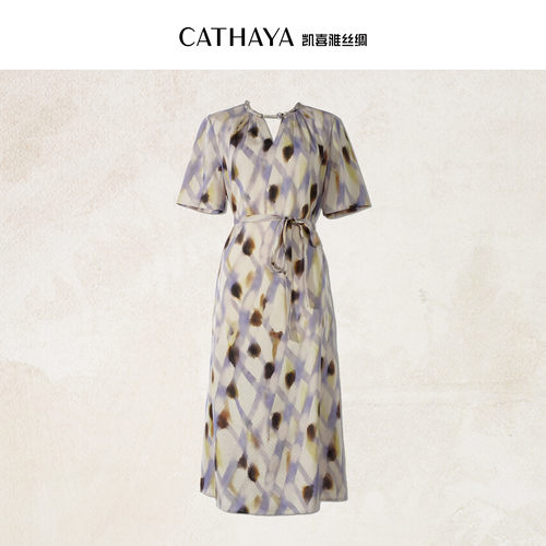 CATHAYA/凯喜雅小V领连衣裙NFK2FLJN525