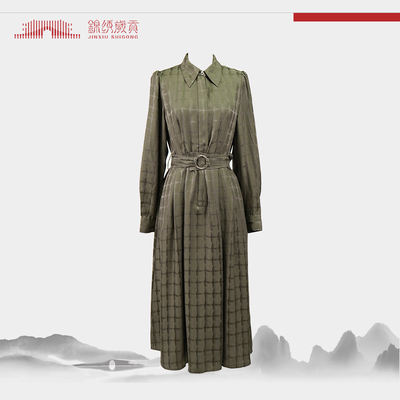 凯喜雅桑蚕丝蝴蝶缎连衣裙