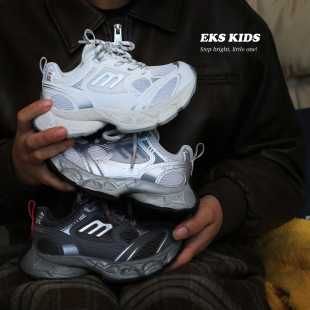 春款亲子擦色做旧童鞋儿童运动鞋男童鞋子轻便跑步鞋女童潮老爹鞋