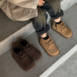 儿童勃肯鞋2025秋冬新款女童马丁靴加绒男童棉靴保暖靴子真皮鞋子