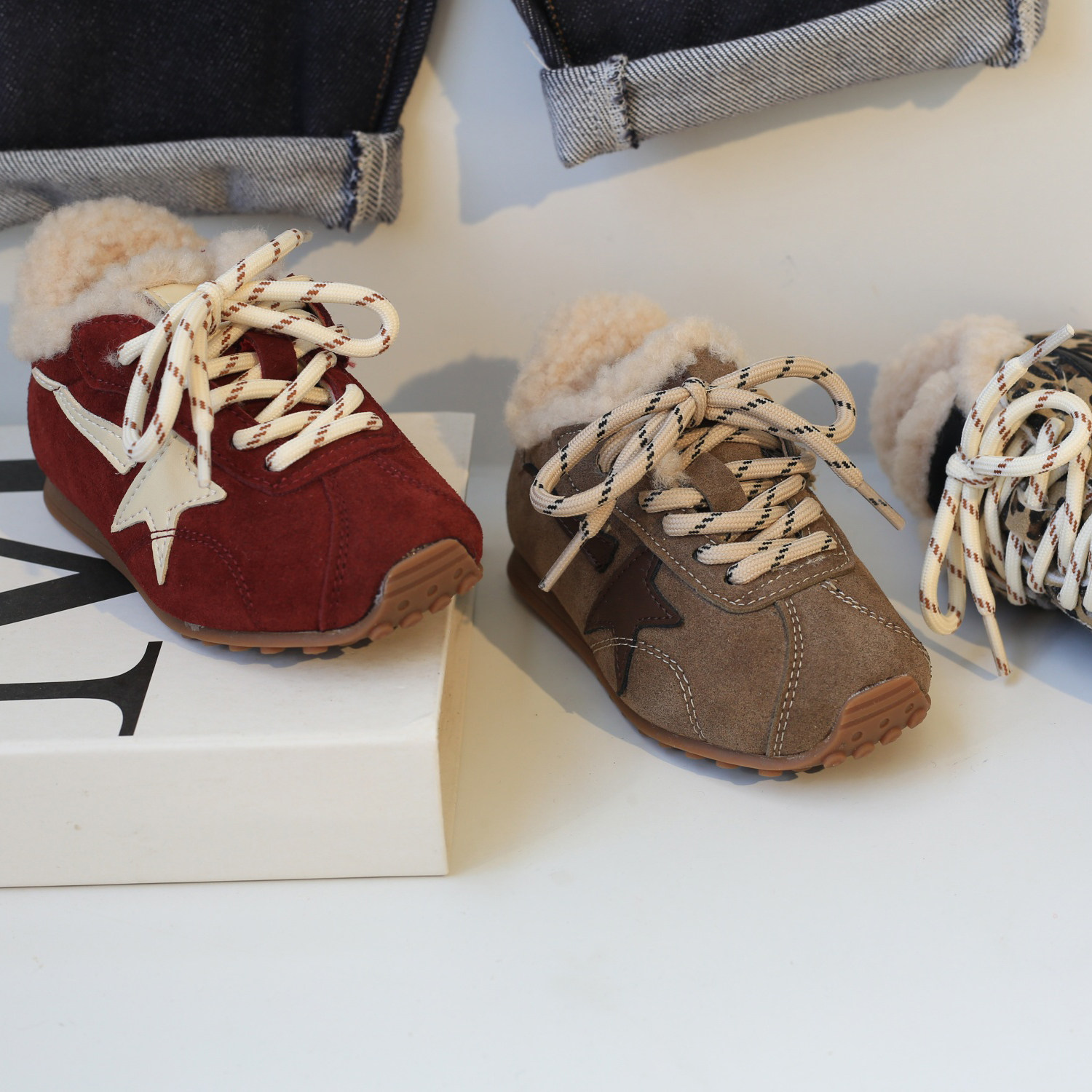 加绒真皮童鞋复古森系儿童板鞋男童鞋子2025宝宝毛毛鞋女童大棉鞋,童鞋/婴儿鞋/亲子鞋,板鞋,淘宝优惠券,粉丝福利购,淘宝优惠卷