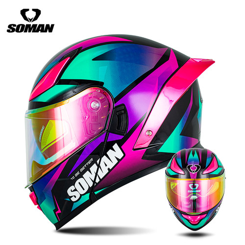 摩托车头盔四季保暖配大尾翼