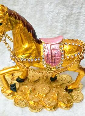 合金金钱马汽车摆件招财进宝滴油彩釉首饰盒饰品首饰盒欧式珐琅