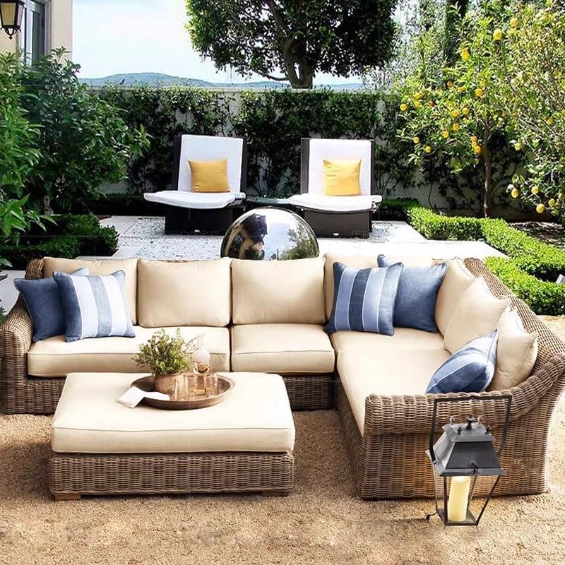 户外休闲花园庭院转角藤椅沙发室外圆藤沙发露天阳台酒店藤编家具,住宅家具,户外沙发,淘宝优惠券,粉丝福利购,淘宝优惠卷