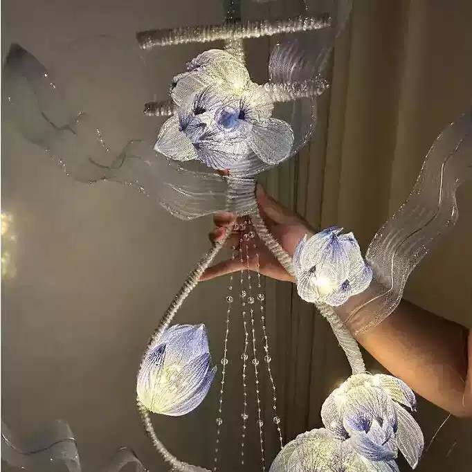 水墨悬浮莲花灯diy手工材料包
