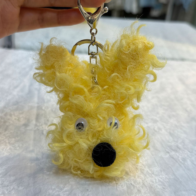 可爱卡通卷毛小狗头韩国东大门正品毛绒包包挂件钥匙扣