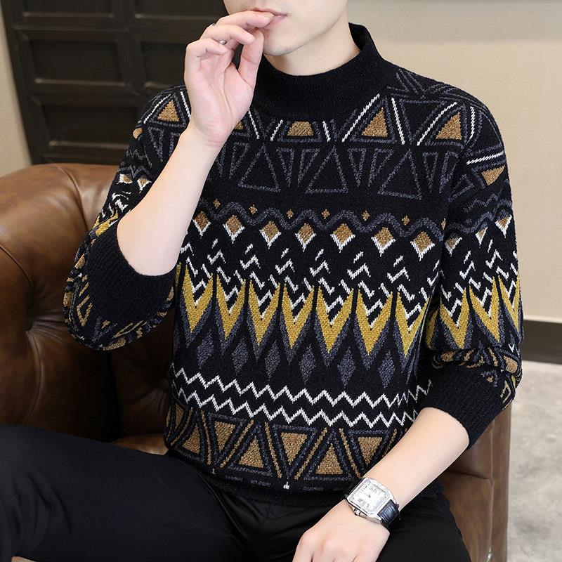 中领毛线衣外套男休闲加厚保暖帅气青少年毛衣韩版内搭打底针织衫