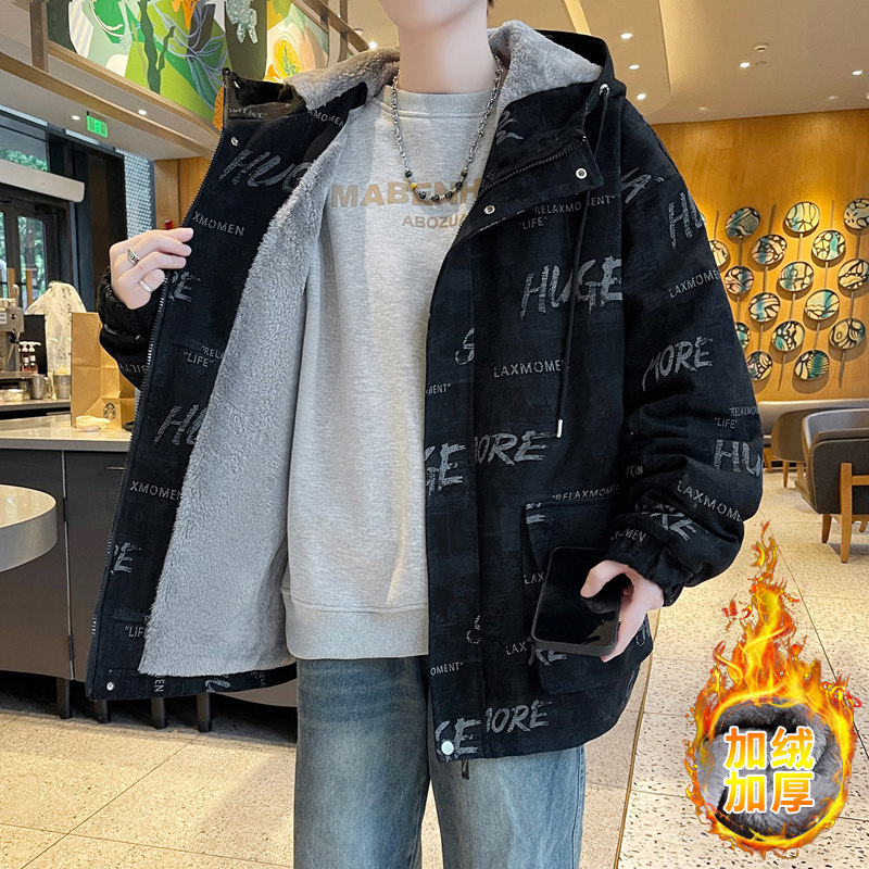 牛仔外套男士2025秋冬季新款潮牌帅气夹克青少年加绒加厚棉衣百搭
