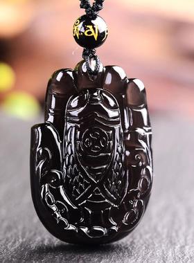 黑曜石一鸣惊人蝉吊坠考试考研上岸项链知了挂件坠逢考必过幸运符