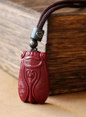 朱砂一鸣惊人吊坠知了挂件上岸项链钥匙扣男女款饰品礼物