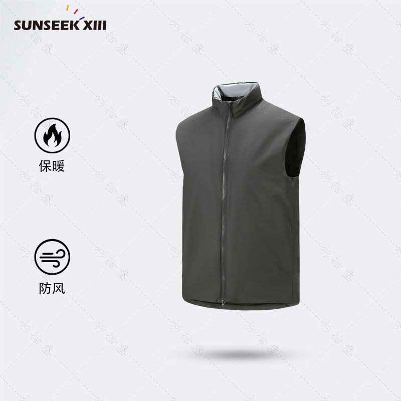 拒水抗湿】立领冬季男保暖秋冬防水棉马甲常规款标准拉链25126