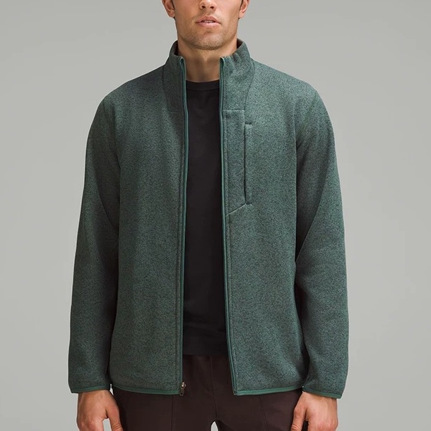 经典抓绒】秋冬男士立领抓绒夹克抗皱免烫弹力针织夹克外套25128