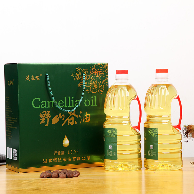 茂森缘山茶油 有机山茶籽油放心粮油食用油1.8L*2家庭 礼盒装纯正
